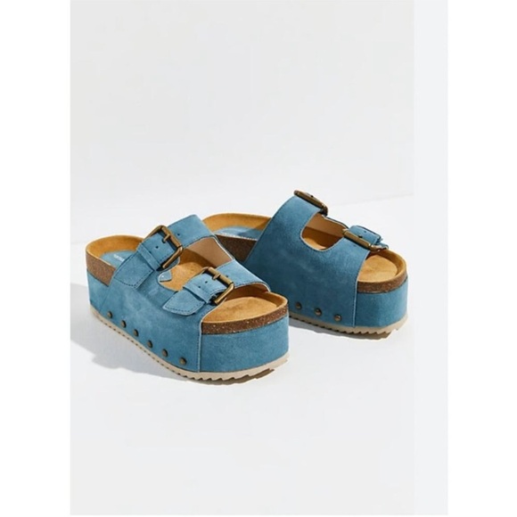 Free People Intentionally Blank Rule Breaker Platform Sandals Suede 40 EU or - Picture 1 of 14